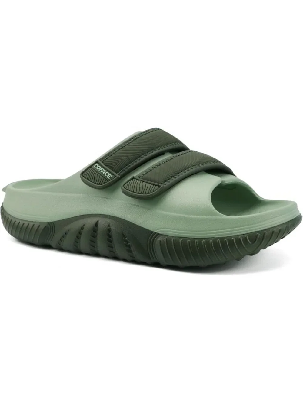 Men's Dark Green Recovery Sandals Orthopaedic Walking Slides Adjustable Thick